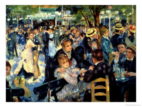 Ball at the Moulin De La Galette, 1876 - Pierre-Auguste Renoir painting on canvas